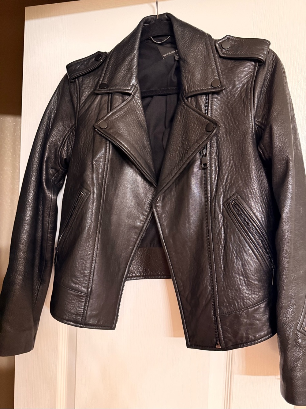 Banana Republic Black Leather Moto Jacket